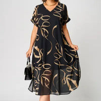 Milena | feminines Chiffonkleid für Curvy Damen