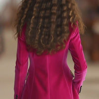 Jeanisa | Samtjacke mit Stickerei