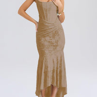 Charleigh | blaues Kleid mit floralem Glockenblumen-Design