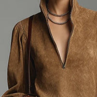 Felina | Braunes Wildleder-Minikleid