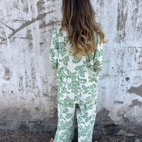 Zayene | Lässiges Damen-Set mit Knopfleiste-Hemd und weitem Bein