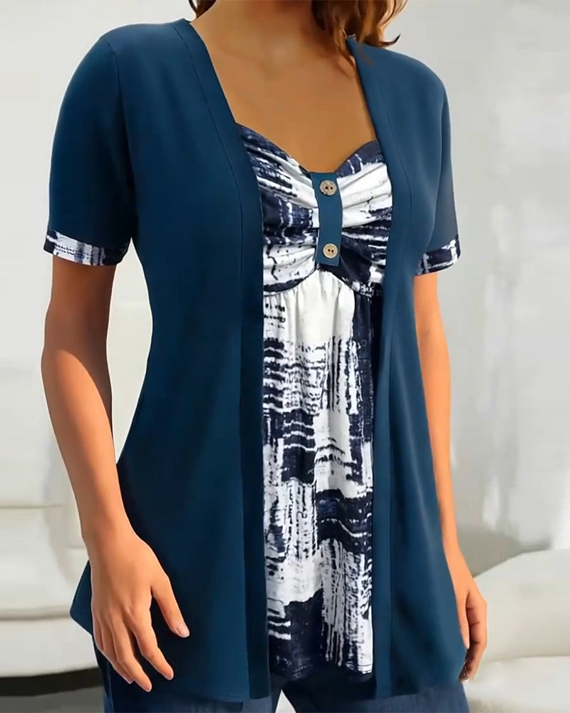 Lina™ | Elegantes Set mit gemusterter Bluse