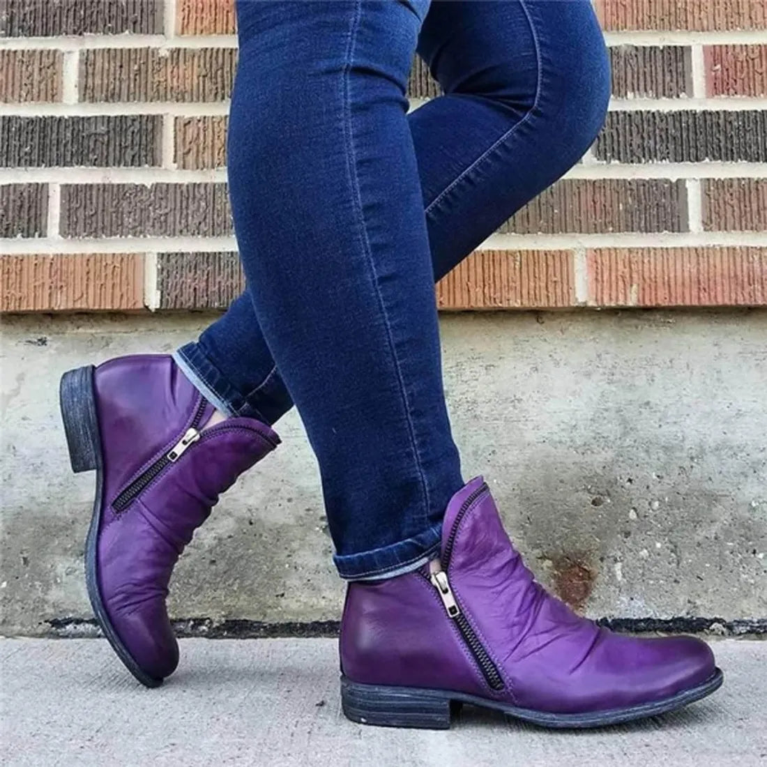 Lornia | Damenstiefel mit doppeltem Reißverschluss