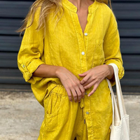 Esmeralda | Hemd mit V-Ausschnitt und Hose aus Baumwolle und Leinen