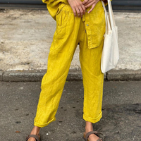 Esmeralda | Hemd mit V-Ausschnitt und Hose aus Baumwolle und Leinen