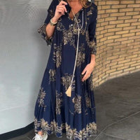 Irene™ | Lässiges Vintage-Kleid mit V-Ausschnitt