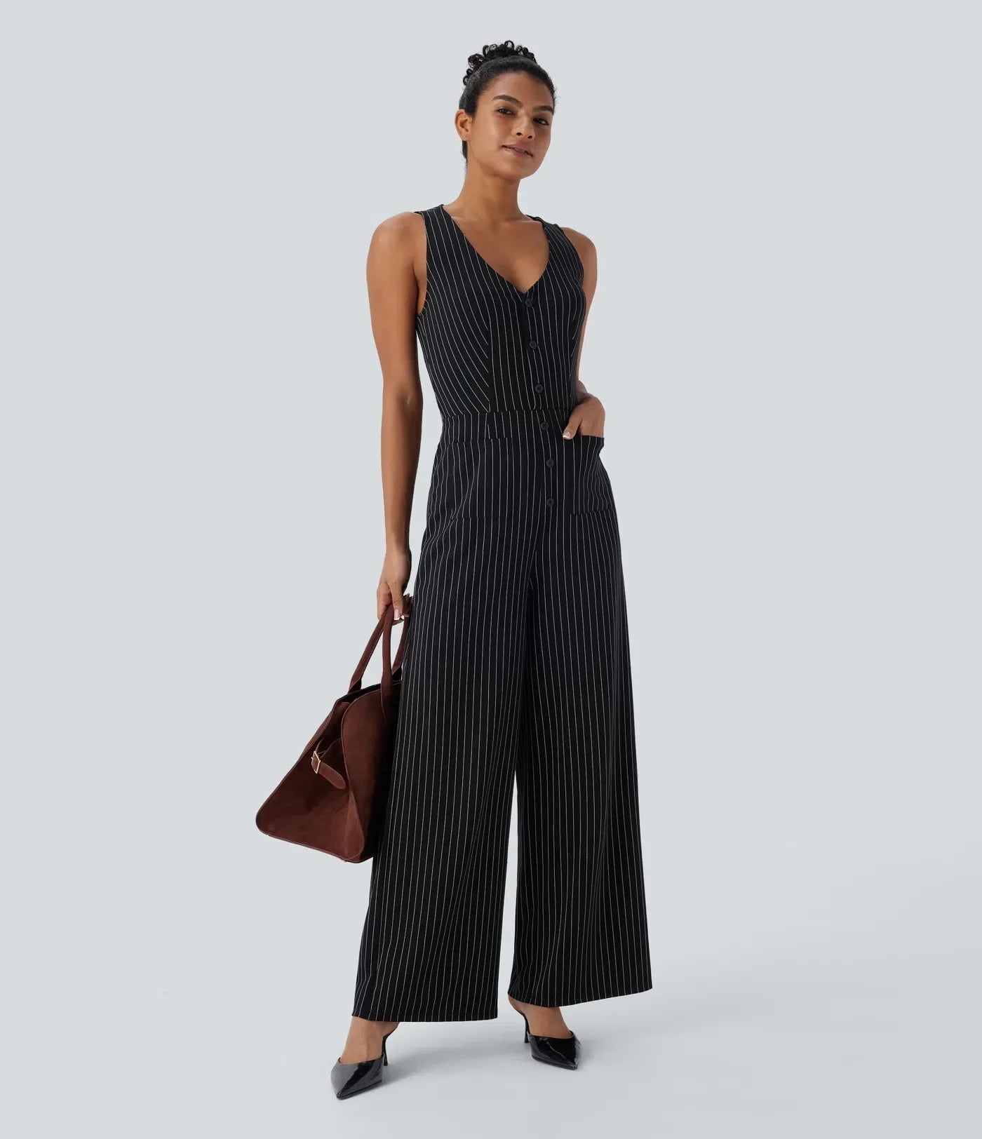 Elle | femininer Jumpsuit mit coolen Streifen für den Alltag