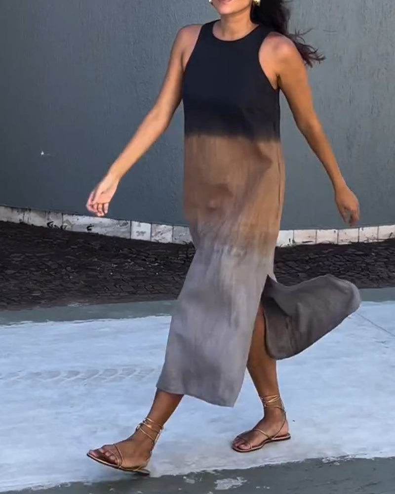 Tayla | Ombre ärmelloses Midikleid