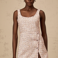 Alexia | stilvolles rosa Minikleid im Tweed-Design