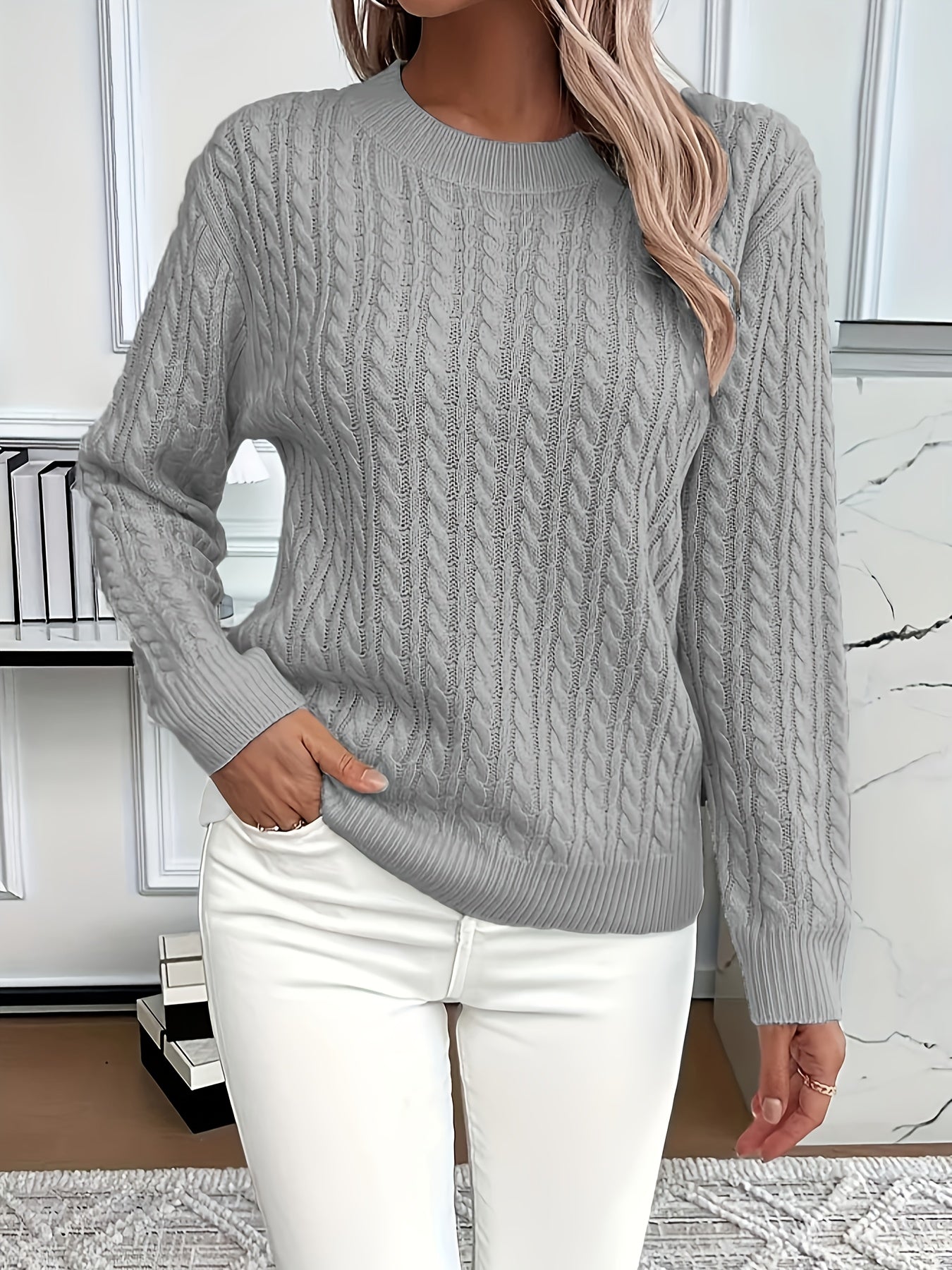Glenda | Zopfmuster-Strickpullover