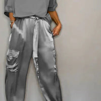 Zara | Satin Oberteil und Hose Set