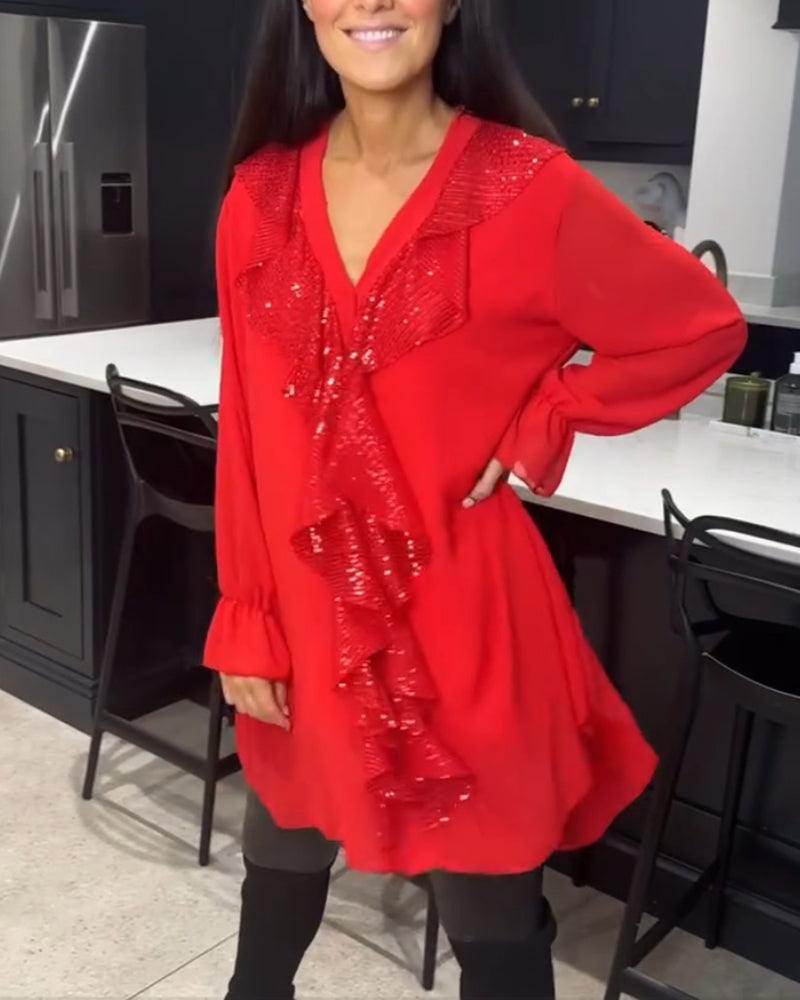 Aurora™ – Elegante Tunika mit Rüschen und Pailletten