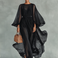 Isadira | Langes Chiffonkleid