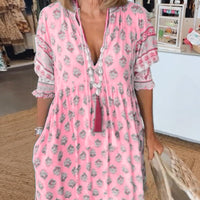 Liana | Bedrucktes Kleid mit V-Ausschnitt