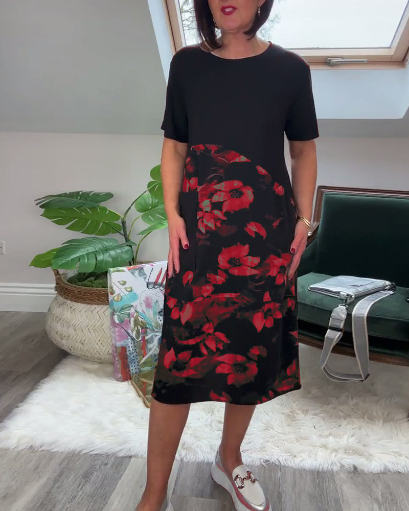 Norena | Patchwork-Kleid mit Blumenprint