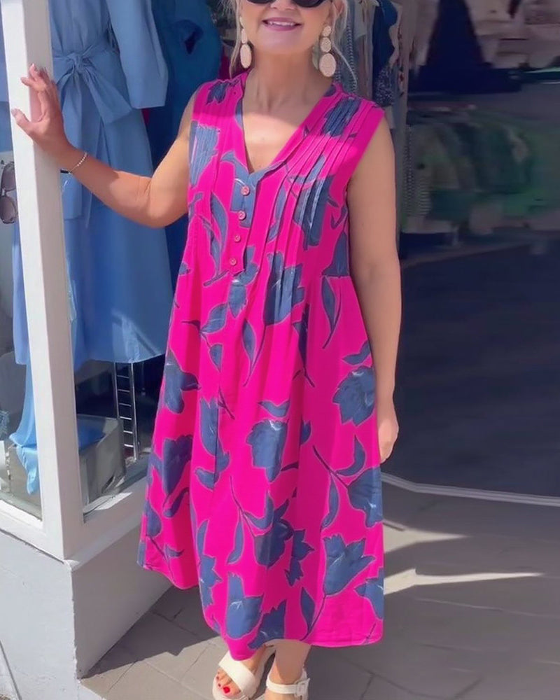 Barbara | modisches Kleid mit V-Ausschnitt und floralem Druck