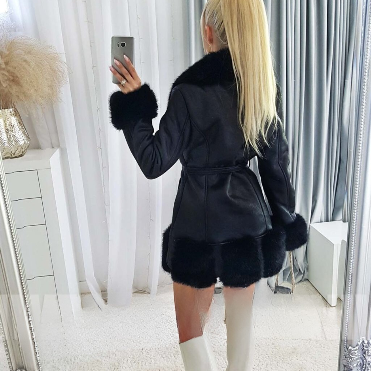 Kassie | Mantel mit Kunstfell