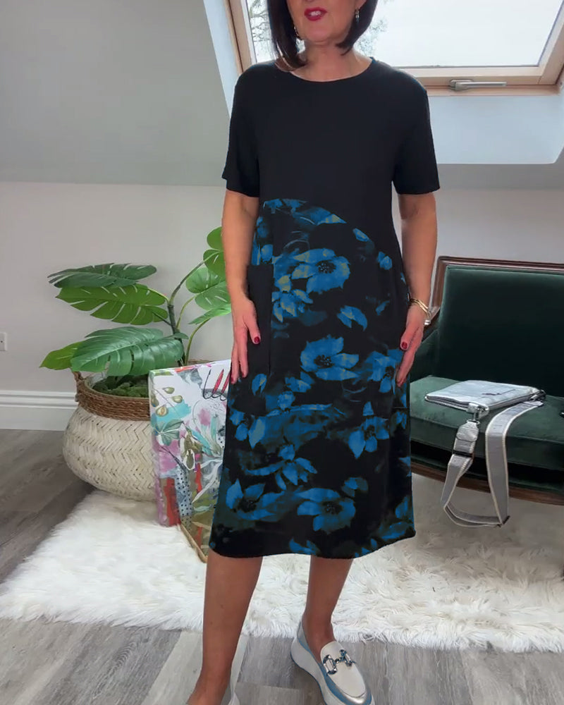 Norena | Patchwork-Kleid mit Blumenprint