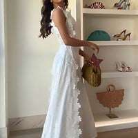 Leya | Blumiges Spitzenkleid mit Lochstickerei