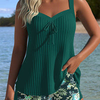 Yasmin | modischer zweiteiliger Strand-Tankini mit Streifen