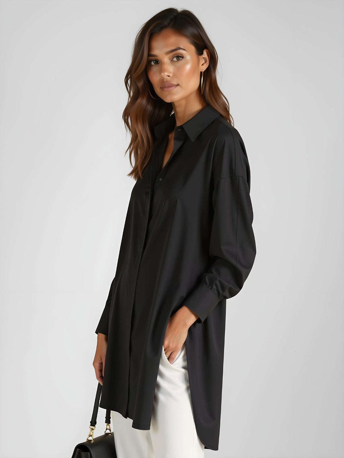 Lettie | modisches Oversize-Hemdkleid, bequeme Passform.