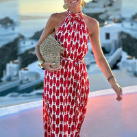 Roana | Neckholder-Maxikleid mit oberschenkelhohem Schlitz