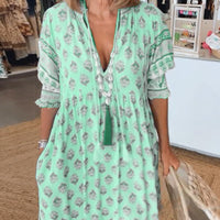 Liana | Bedrucktes Kleid mit V-Ausschnitt