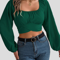 Liliana | Eleganter Midriff mit Laternenärmeln