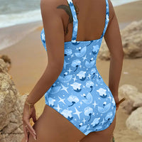 Audrey | modischer Damen-Badeanzug, romantischer Blumenprint.