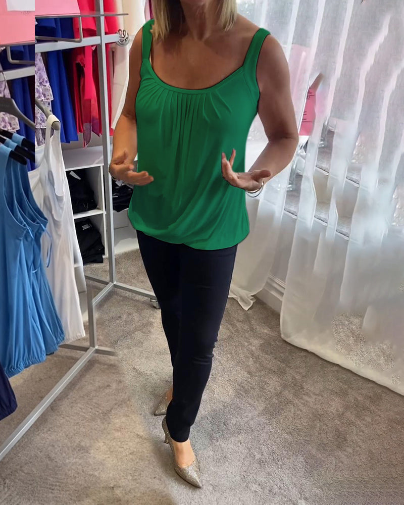 Sophie | Stylisches ärmelloses Oberteil mit Plisseedetails