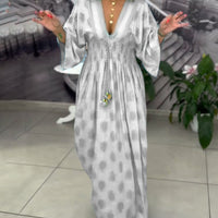 Nori | Kleid locker Urlaub Muster maxi Taille