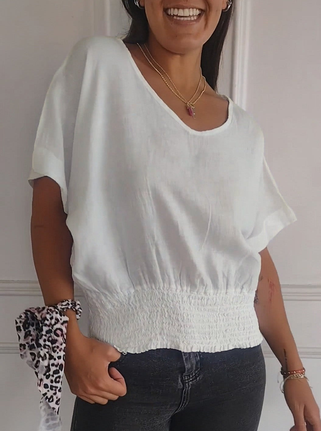 Nadia™ | Einfaches T-Shirt mit mittellangen Ärmeln