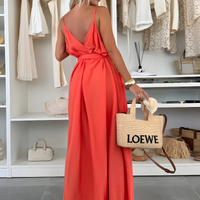 Cat | Fließendes Kleid mit Bindegürtel