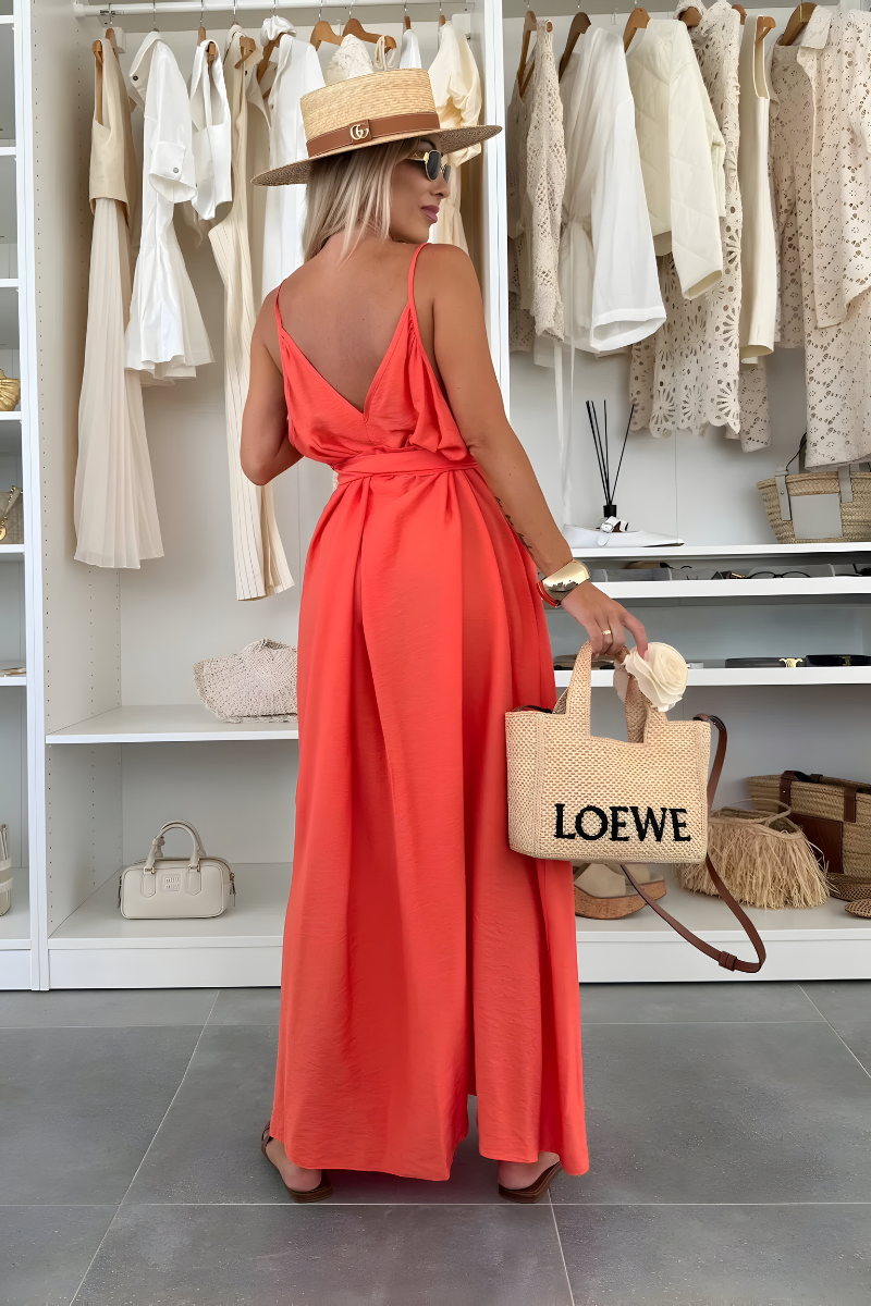 Cat | Fließendes Kleid mit Bindegürtel