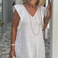 Emelia | bequemes Leinenkleid, lässiger Look mit weitem Arm.