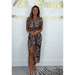 Brie | Stilvolles Kleid mit Sweetheart-Ausschnitt und Animal-Print