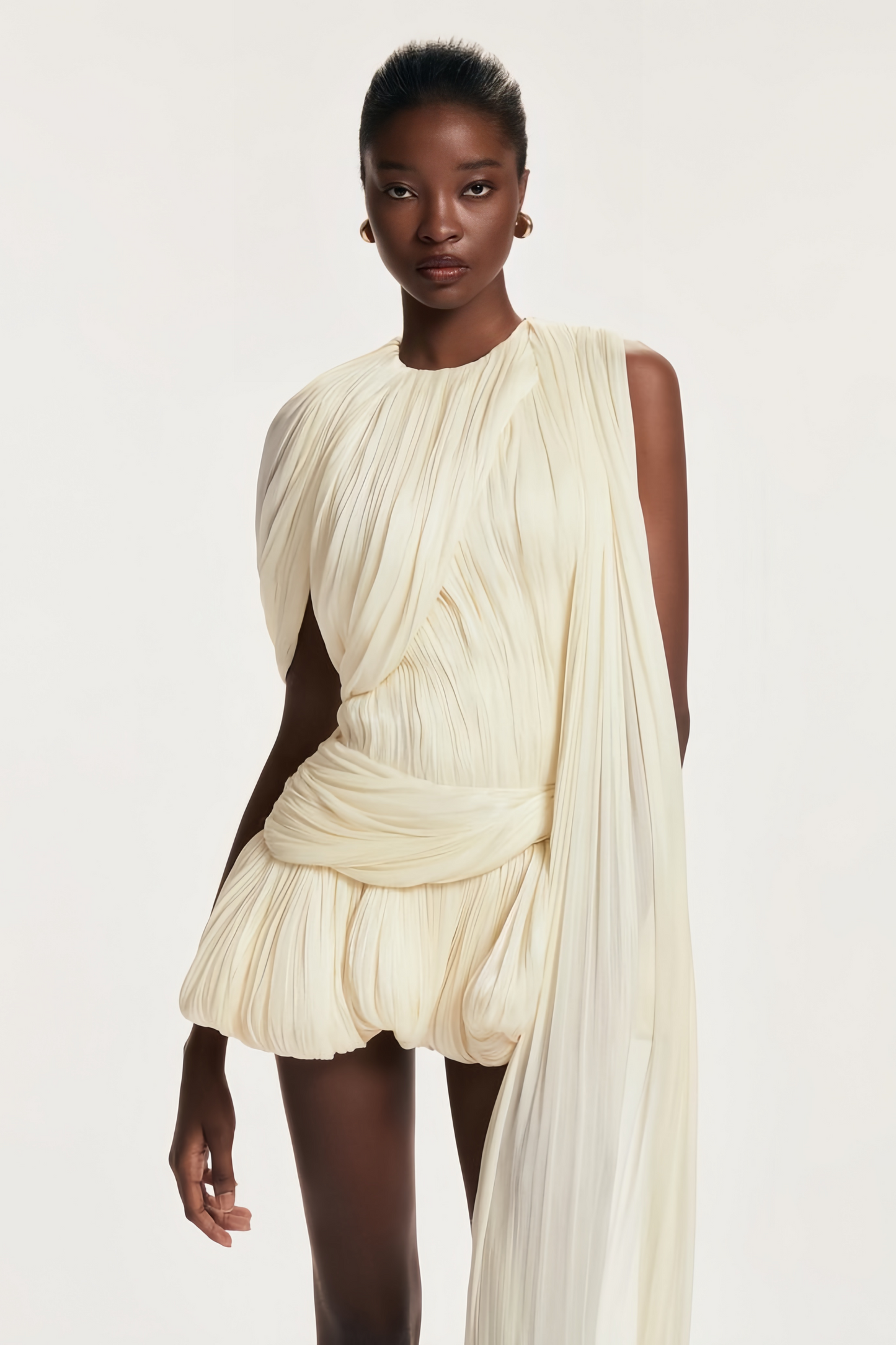 Cyriel | Drapiertes Minikleid mit Schleifenmuster