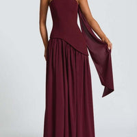 Amaris | stilvolles Maxikleid mit Schlitz und Schleifendetail