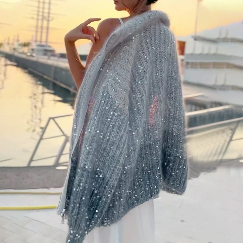 MaraKnit™ | Strickjacke mit Glitzerpailletten