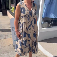 Barbara | modisches Kleid mit V-Ausschnitt und floralem Druck