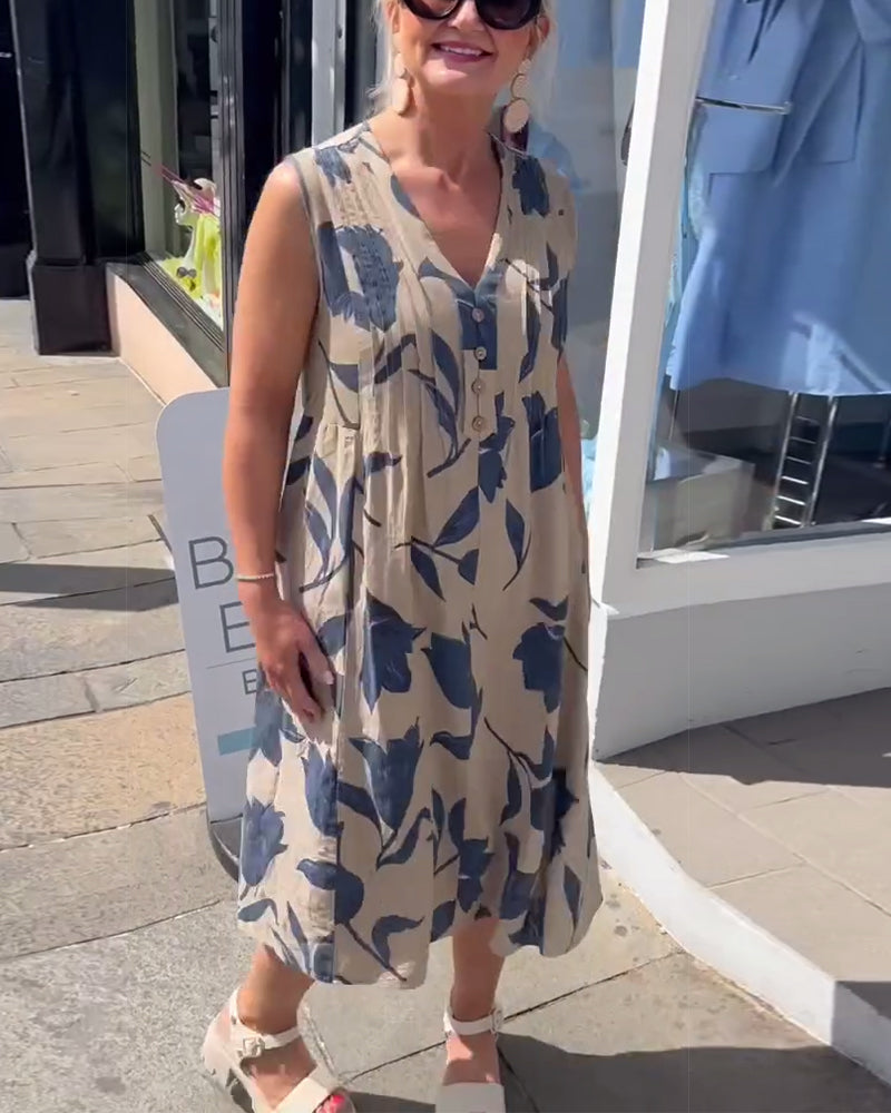 Barbara | modisches Kleid mit V-Ausschnitt und floralem Druck