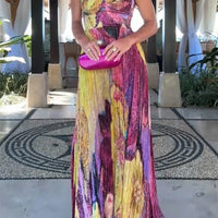 Masih | Vibrierendes Plissee-Maxikleid