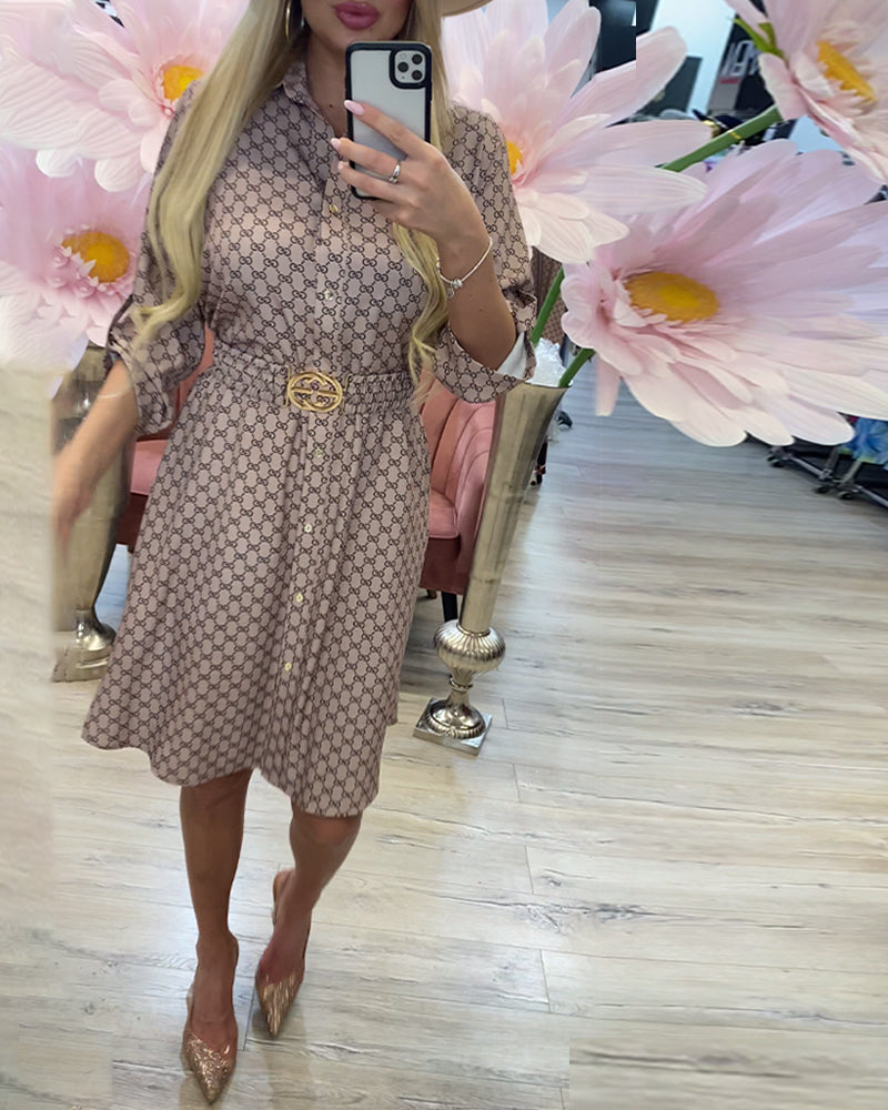 Addison | stilvolles Hemdkleid mit Reverskragen und Diamantakzent