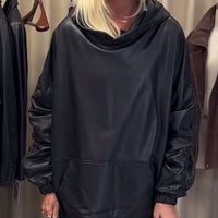 Piora | Lockere PU-Leder-Hoodie