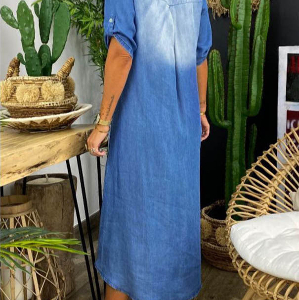 Allse | Maxi-Denim-Kleid mit Schlitz
