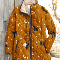 Kiasia | Lässige Steppjacke mit schwarzer Katze