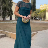 Lauren | Chiffonkleid mit Rundhalsausschnitt für Damen