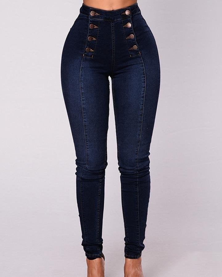 Violetta™ – High-Waist Jeans mit Doppelknopfleiste