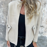 Ofelia | Fleecejacke mit strukturiertem Stehkragen