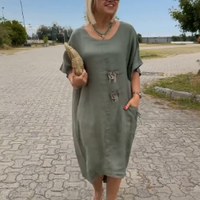 Yesha | Küsten-Leinen-Kleid mit lockerer Passform